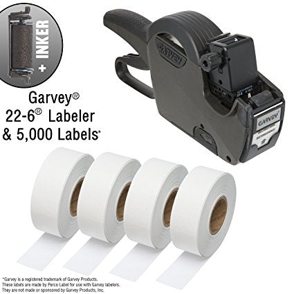 Garvey 22-6 One Line Price Marking Gun Kit: Includes Price Gun, 5,000 White Pricing Labels and Inker