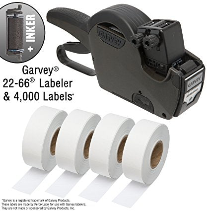 Garvey 22-66 One Line Price Marking Gun Kit: Includes Price Gun, 4,000 White Pricing Labels and Inker