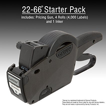 Garvey 22-66 One Line Price Marking Gun Kit: Includes Price Gun, 4,000 White Pricing Labels and Inker