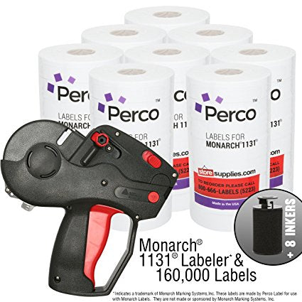 Monarch 1131 Pricing Gun With Labels Value Pack: Includes Monarch 1131 Price Gun, 160,000 White Pricemarking Labels, 8 Bonus Inkers
