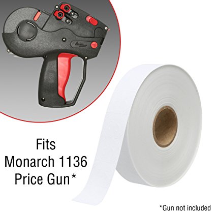 White Pricing Labels for Monarch 1136 Price Gun – 4 Sleeves, 32 Rolls Value Pack - 56,000 Pricemarking Labels – With Bonus Ink Rolls Included