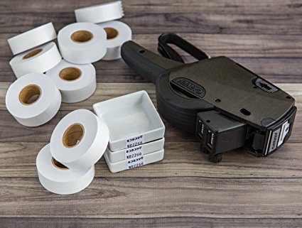 2216 White Pricing Labels for Garvey 22-66 / 22-77 / 22-88 Two Line Pricing Gun 9 Rolls - 9,000 Pricemarking Labels - With Bonus Ink Roll
