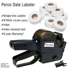 Perco Date Gun Labeler with Labels Date Coding Kit: Includes 8 Digits Gun Labeler, 10,000 White Labels, Label Remover, Bonus Ink Roll