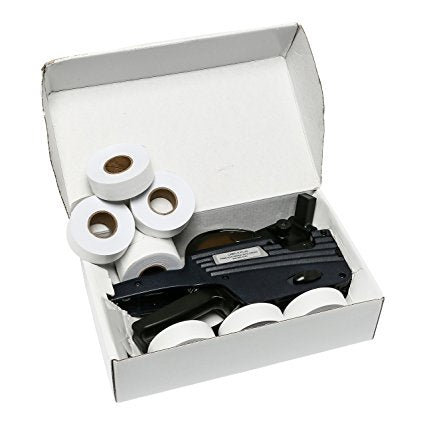 Perco Date Gun Labeler with Labels Date Coding Kit: Includes 8 Digits Gun Labeler, 10,000 White Labels, Label Remover, Bonus Ink Roll