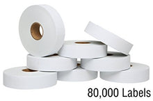 White Pricing Labels for Monarch 1131 Pricing Gun - Case of 8 Sleeves 160,000 labels Adhesive Stickers - Ink Roll Included - Made in the USA