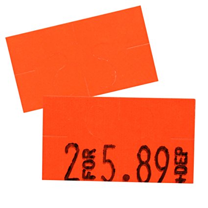 Flou. Red Pricing Labels for Monarch 1110 Price Gun - Sixteen Rolls, 17,000 Pricemarking Labels – Bonus Ink Roll Included