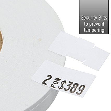 White Pricing Labels for Monarch 1110 Price Gun – Sixteen Rolls, 17,000 Pricemarking Labels – Bonus Ink Roll Included