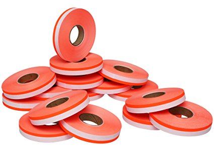 Flou. Red Pricing Labels for Monarch 1110 Price Gun - Sixteen Rolls, 17,000 Pricemarking Labels – Bonus Ink Roll Included