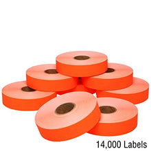 Fluorescent Red Pricing Labels for Monarch 1136 Price Gun – 8 Rolls, 14,000 Pricemarking Labels – With Bonus Ink Roll Included