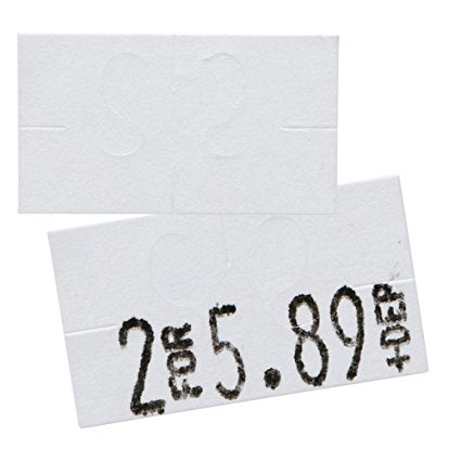 White Pricing Labels for Monarch 1131 Pricing Gun - Case of 8 Sleeves 160,000 labels Adhesive Stickers - Ink Roll Included - Made in the USA