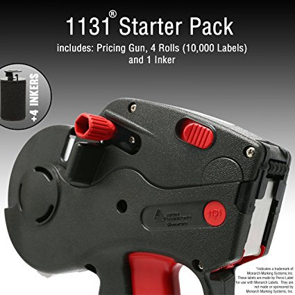 Monarch 1131 Pricing Gun With Labels Starter Kit: Includes Price Gun, 10,000 White Pricing Labels and Inker