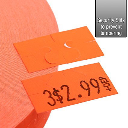 Flou. Red Pricing Labels for Monarch 1110 Price Gun - Sixteen Rolls, 17,000 Pricemarking Labels – Bonus Ink Roll Included
