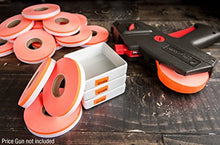 Flou. Red Pricing Labels for Monarch 1110 Price Gun - Sixteen Rolls, 17,000 Pricemarking Labels – Bonus Ink Roll Included