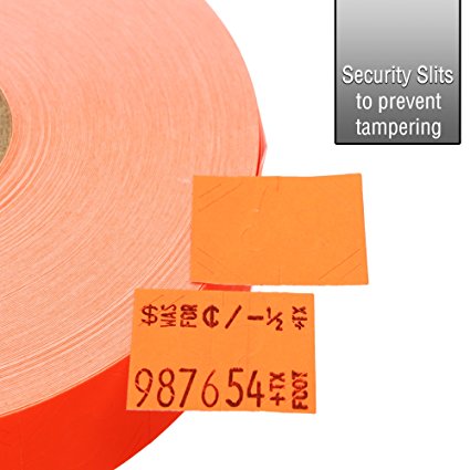 Fluorescent Red Pricing Labels for Monarch 1136 Price Gun – 8 Rolls, 14,000 Pricemarking Labels – With Bonus Ink Roll Included