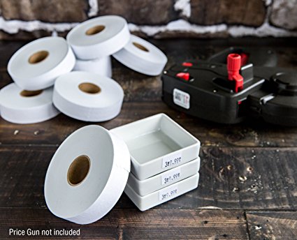 White Pricing Labels for Monarch 1131 Pricing Gun - 4 Sleeves, 80,000 Pricemarking Labels - With Bonus Ink Rolls