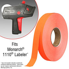 Flou. Red Pricing Labels for Monarch 1110 Price Gun - 6 Sleeves, 102,000 Pricemarking Labels - With Bonus Ink Rolls
