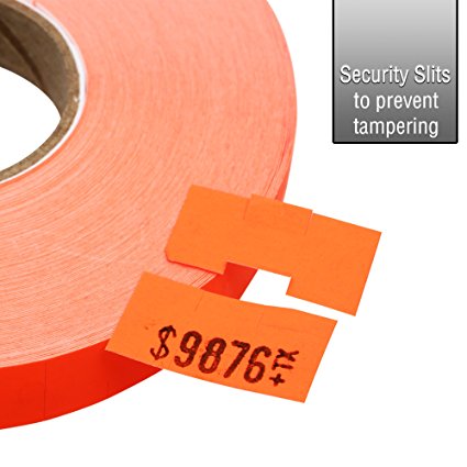 Flou. Red Pricing Labels for Monarch 1110 Price Gun - 4 Sleeves, 68,000 Pricemarking Labels - With Bonus Ink Rolls