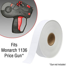 White Pricing Labels for Monarch 1136 Price Gun – Case of 8 Sleeves, 112,000 Pricemarking Labels Value Pack – Bonus Ink Rolls Included