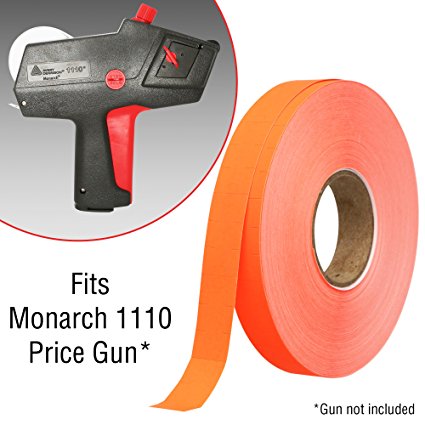 Flou. Red Pricing Labels for Monarch 1110 Price Gun - Sixteen Rolls, 17,000 Pricemarking Labels – Bonus Ink Roll Included