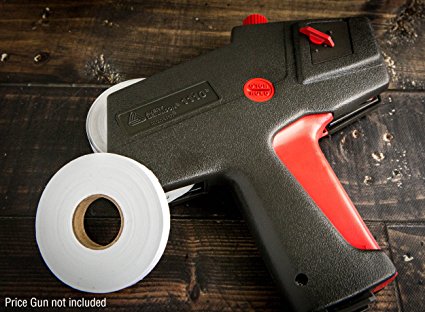 White Pricing Labels for Monarch 1110 Price Gun – Sixteen Rolls, 17,000 Pricemarking Labels – Bonus Ink Roll Included