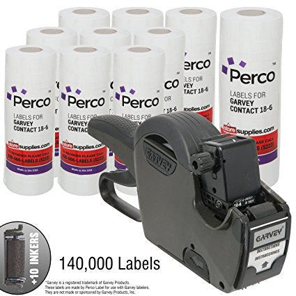 Garvey 18-6 Price Gun With Case of White Pricing Labels Value Pack