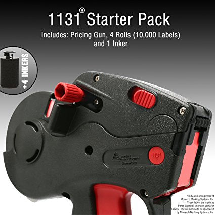 Monarch 1131 Price Gun With Labels Starter Kit: Includes Price Gun, 10,000 Fluorescent Red Pricing Labels and Inker
